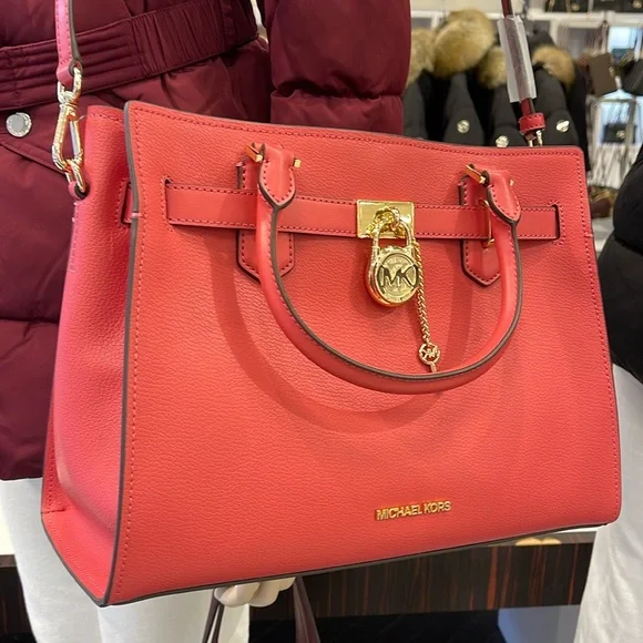 MICHAEL KORS HAMILTON MEDIUM SATCHEL 
 COLOR: LIGHT BERRY SHERBET 
NWT - Picture 5 of 16